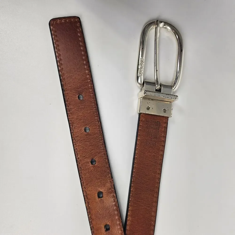 MICHAEL MICHAEL KORS WOMEN'S BLACK/BROWN REVERSIBLE GENUINE LEATHER BELT SIZE S